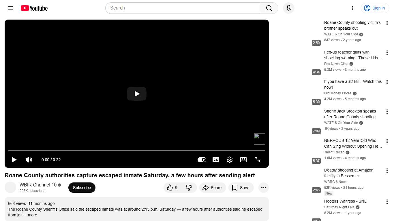 Roane County authorities capture escaped inmate Saturday, a few hours after sending alert - YouTube